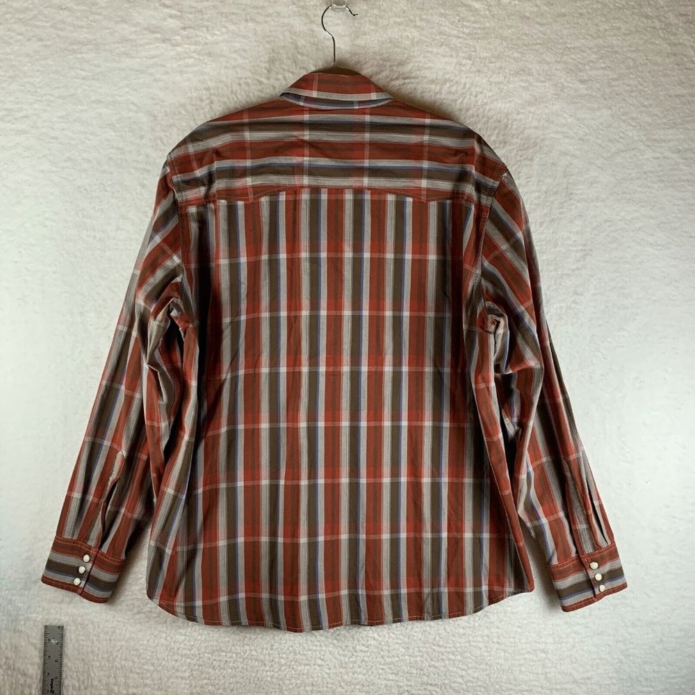 Lucky Brand Shirt‎ Mens XL Multicolor Striped Cotton Pearl Snap Button-Up 8188 - Picture 7 of 8